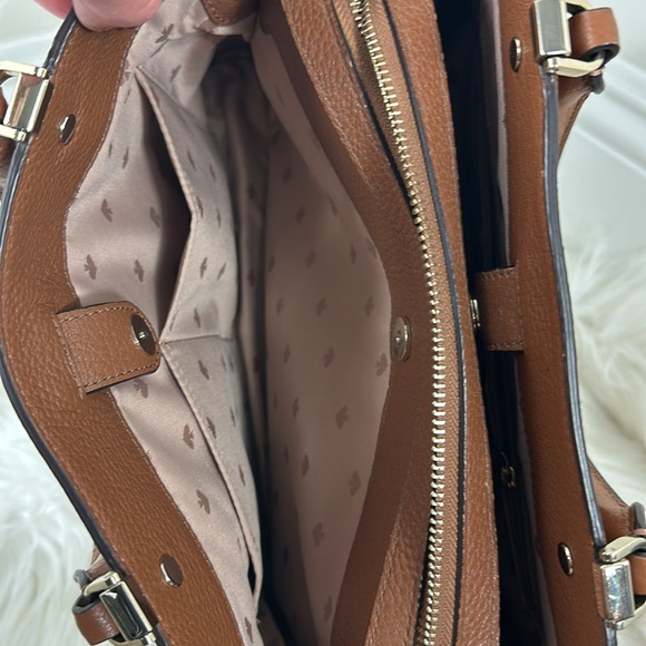 Kate Spade Brown Leila Medium Triple Compartment Satchel Crossbody Purse - Picture 13 of 15